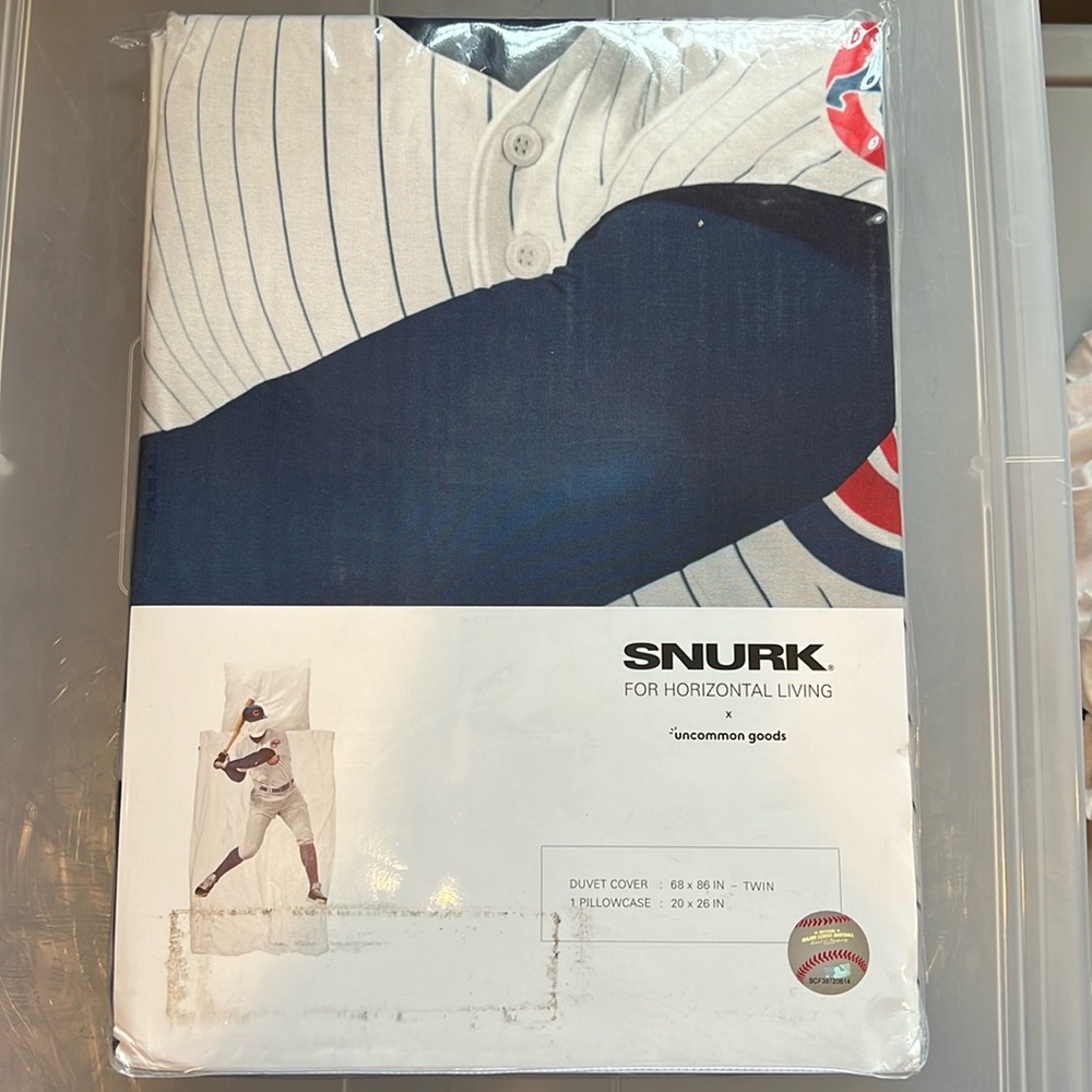 Snurk Chicago Cubs player Twin bed duvet cover and pillow case